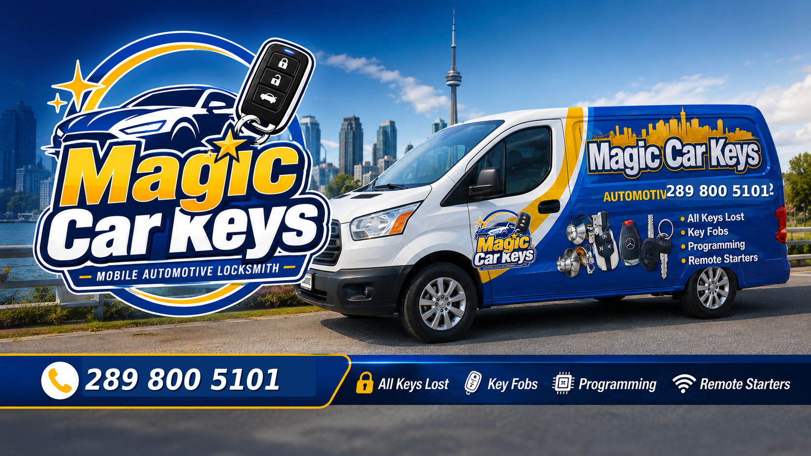 Magic Car Keys mobile automotive locksmith van serving Toronto and the GTA — 289 800 5101
